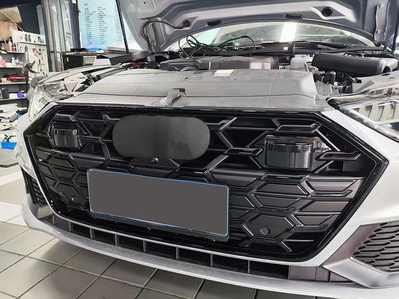 Front Bumper Grille Fit for AD A7/A7L/S7 2019-2024 Hexagon Style Grille Matte Black