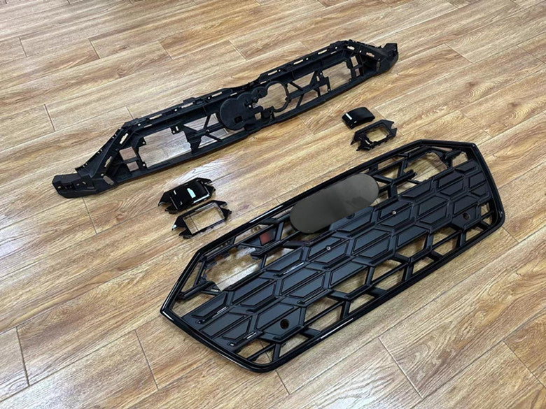 Front Bumper Grille Fit for AD A7/A7L/S7 2019-2024 Hexagon Style Grille Matte Black