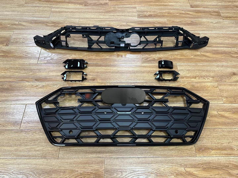 Front Bumper Grille Fit for AD A7/A7L/S7 2019-2024 Hexagon Style Grille Matte Black
