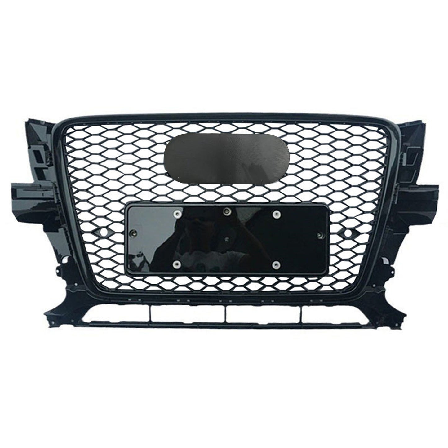 Front Bumper Grille Fit for AD Q5 RSQ5 2009-2012 Mesh Honeycomb Grille Gloss Black