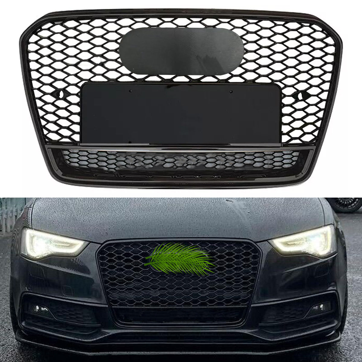 Bumper Grille Fit for A D A5 2013-2016 Honeycomb Grille with Gloss Black Body