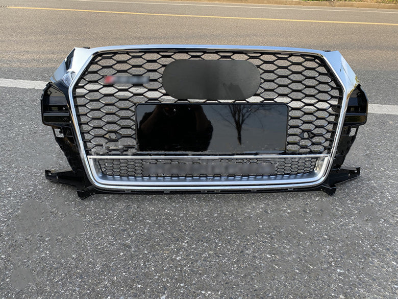 Chrome Bumper Grille Fit for AD Q3 2016-2018 Mesh Honeycomb Grille with Lower Window