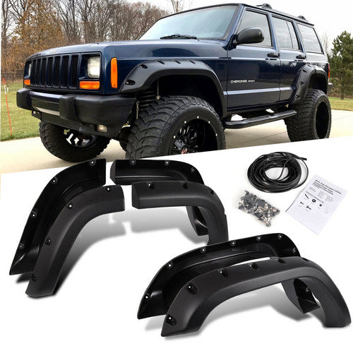 Pocket Rivet Style Wide Fender Flares Fits 1984-2001 Jeep Cherokee XJ 4DR Cover