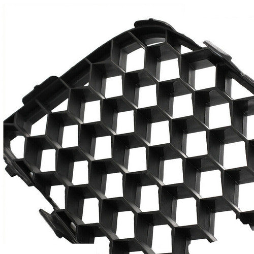 Main Upper&Lower Black W/ Chrome Trim Hex Mesh Grille Fit 06-09 VW Mk5 Jetta GTI