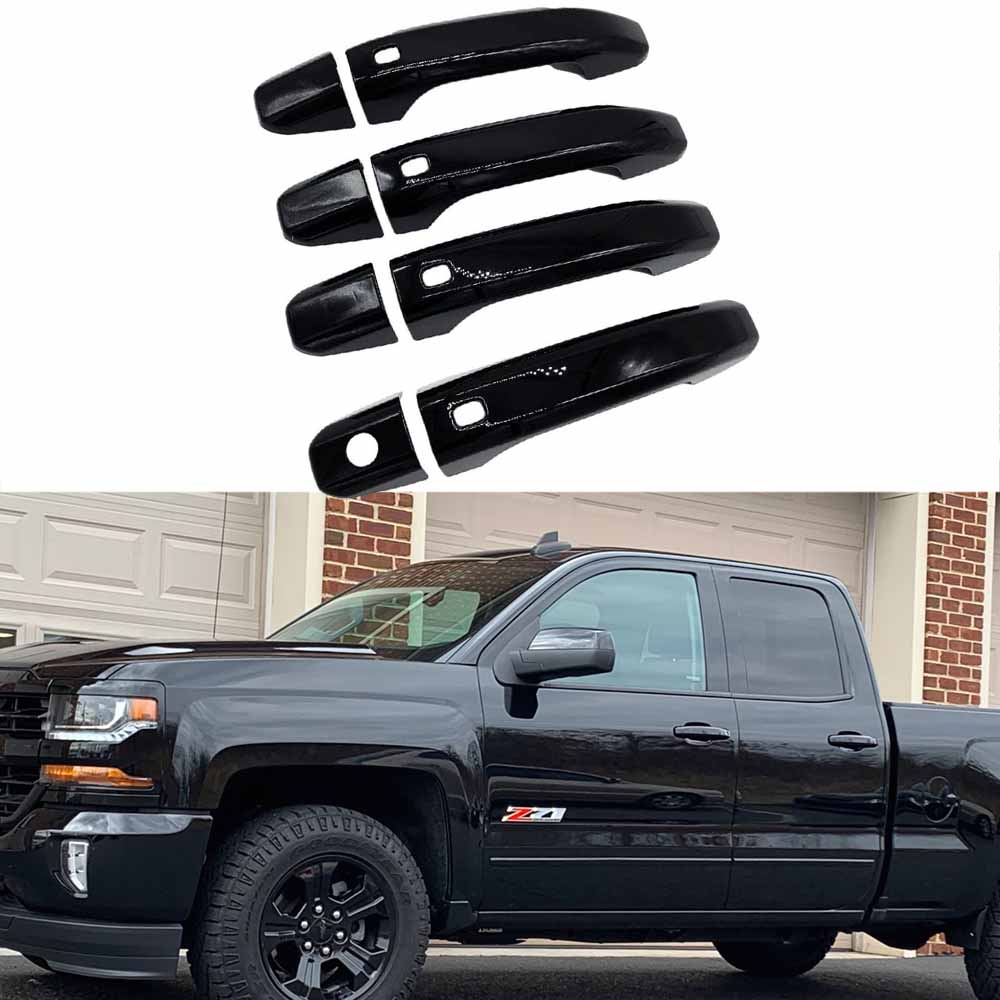 For 2014-2019 Chevrolet Silverado&GMC Sierra Black Door Handle Cover Overlay