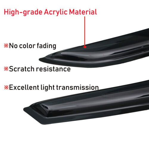For 2010-2018 Ford Taurus Smoke Window Visors Sun Rain Wind Guards Vent Shade