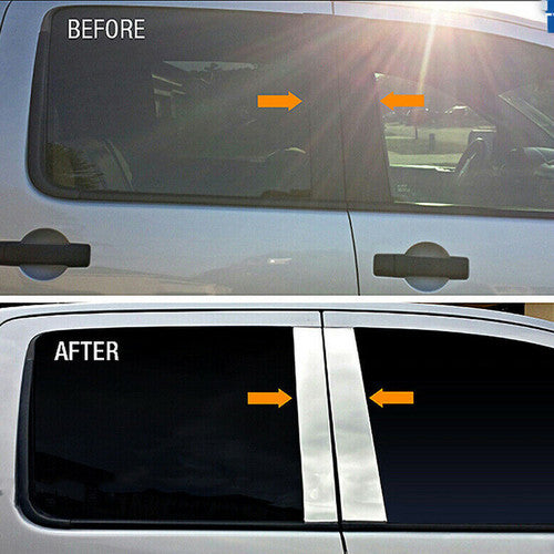 Chrome B-PILLAR Pillar Post Molding Trim For 2004-2014 2015 Nissan Titan Crew