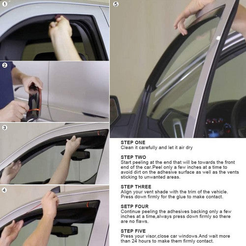 In-Channel For 2006-2013 2014 Honda Ridgeline Window Vent Visors Rain Deflector