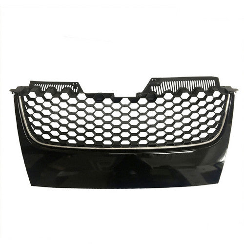 Main Upper&Lower Black W/ Chrome Trim Hex Mesh Grille Fit 06-09 VW Mk5 Jetta GTI