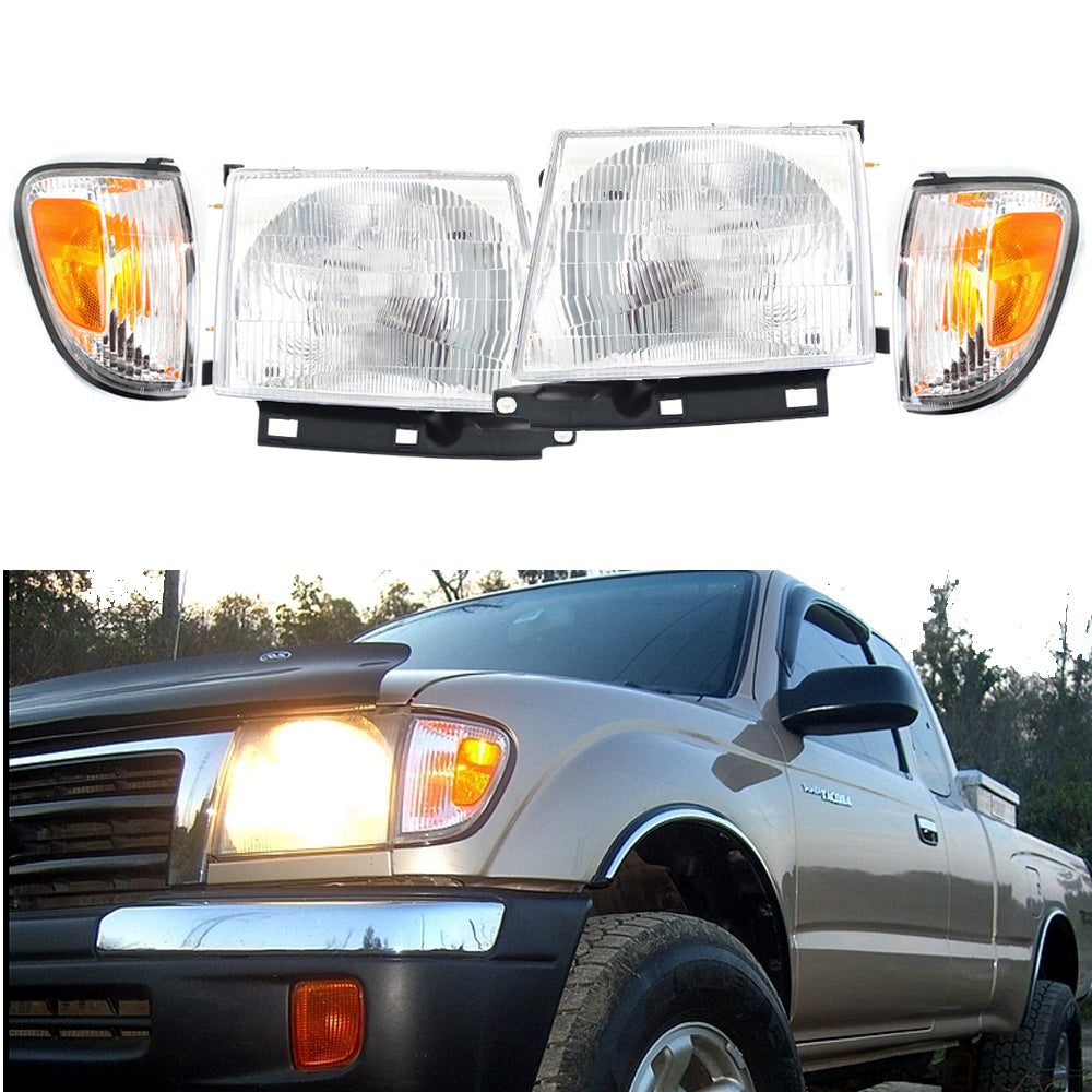 Front Bumper Headlight 4pcs Set For 1998 1999 2000 Toyota Tacoma LAMP