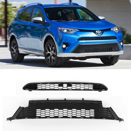 Fits 2016-2018 Toyota RAV4 SE Front Bumper Honeycomb Center Grill & Lower Grille