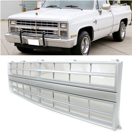 Front Bumper Silver Grille Assembly For 1985-1986 Chevrolet C10 C20 K10 K20 R30