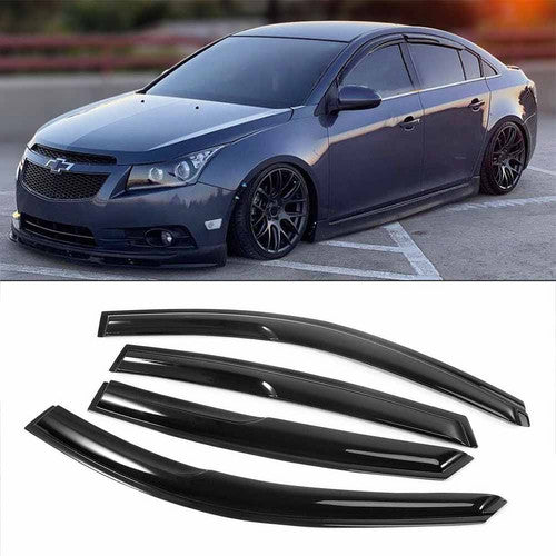 4PC Window Visors Rain Deflector For 2011-2014 2015 Chevrolet Cruze Sedan Mugen
