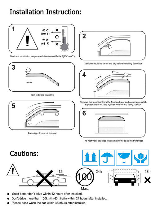 For 2019 2020 Chevy Silverado 1500 Double Cab Rain Deflector Window Vent Visors