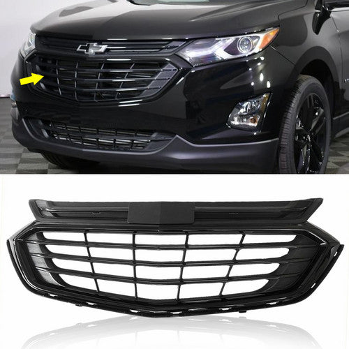 Front Upper Bumper Grille Fit 2018 2019 2020 Chevrolet Equinox Glossy Black