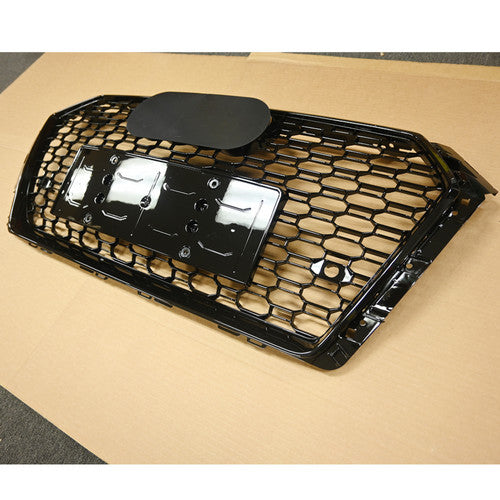 Fit 2017-2019 Audi A4/S4 B9 RS4 Grille Mesh Gloss Black Honeycomb Grill Grille