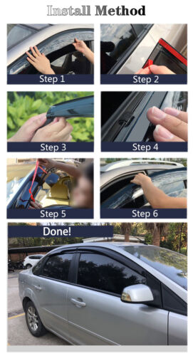 For 2010-2018 Ford Taurus Smoke Window Visors Sun Rain Wind Guards Vent Shade