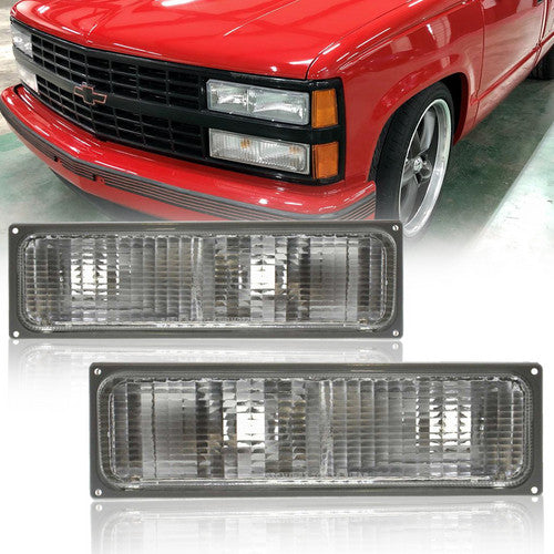 Turn Signal Light For 88-93 Chevrolet C1500 K1500 Plastic Lens LH & RH Set of 2
