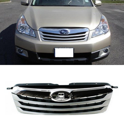 For 2010 2011 2012 Subaru Outback Front bumper Chrome Upper Bar Silver Grille