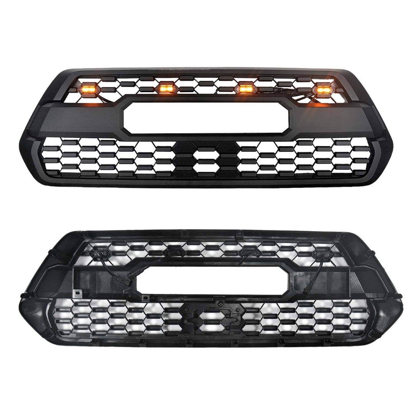 Front Bumper Grille For 2016-2021 Tacoma TRD Pro SR SR5 w/Letters Amber Light