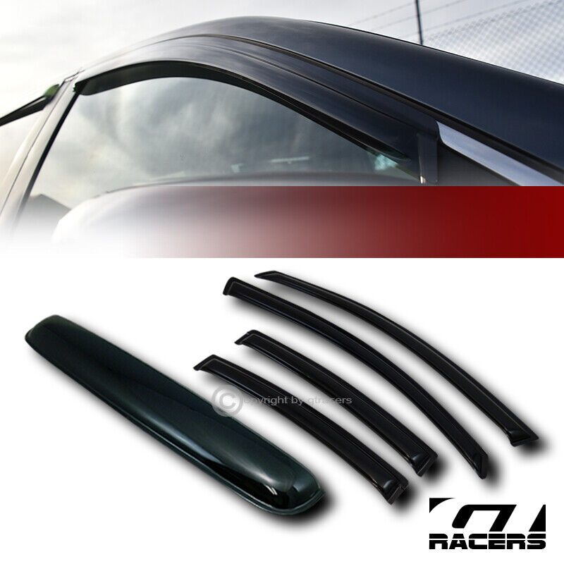 Smoke Shade Vent Window Visor+Sunroof Moon Roof Guard For 04-09 Mazda 3 4D/Sedan