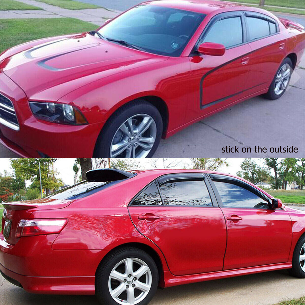 For 2011-2020 Dodge Charger Window Visors Sun Rain Guards Vent Shade