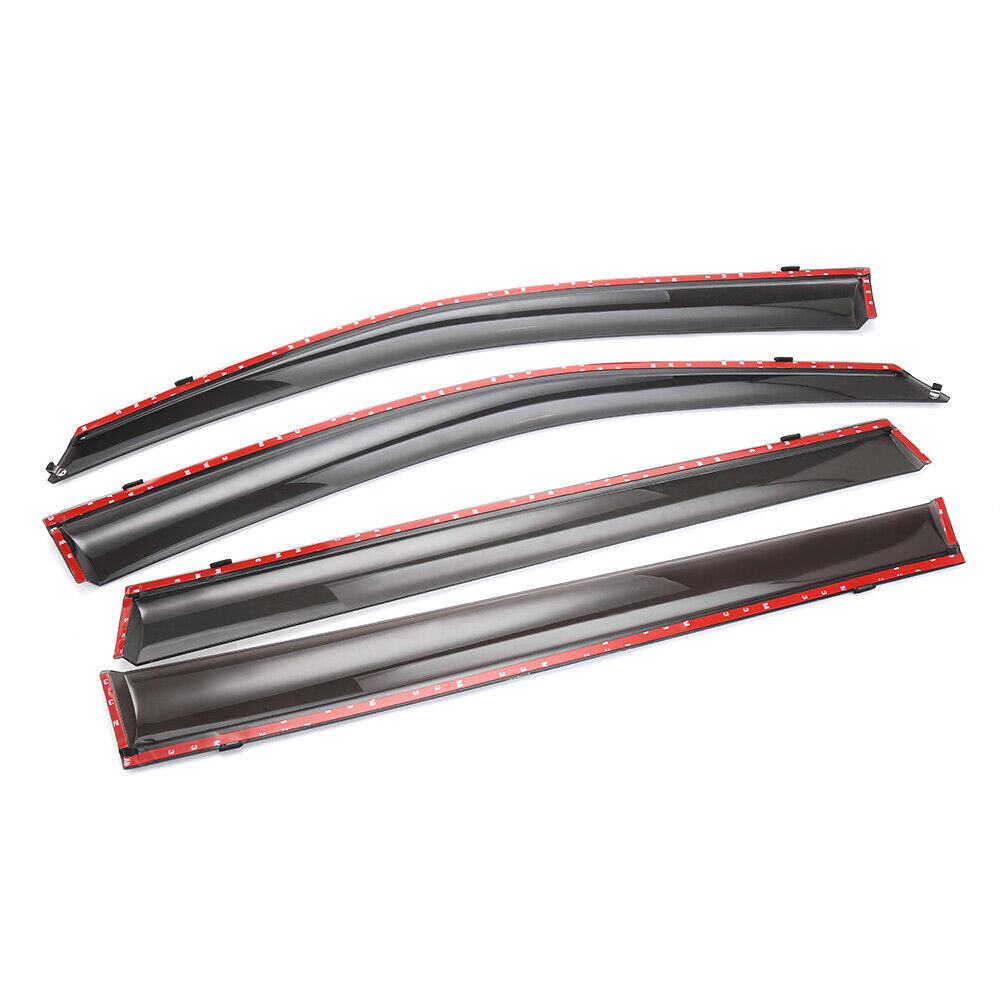 For 2014-2019 Toyota Highlander Window Visor Rain Guard Wind Deflectors Chrome