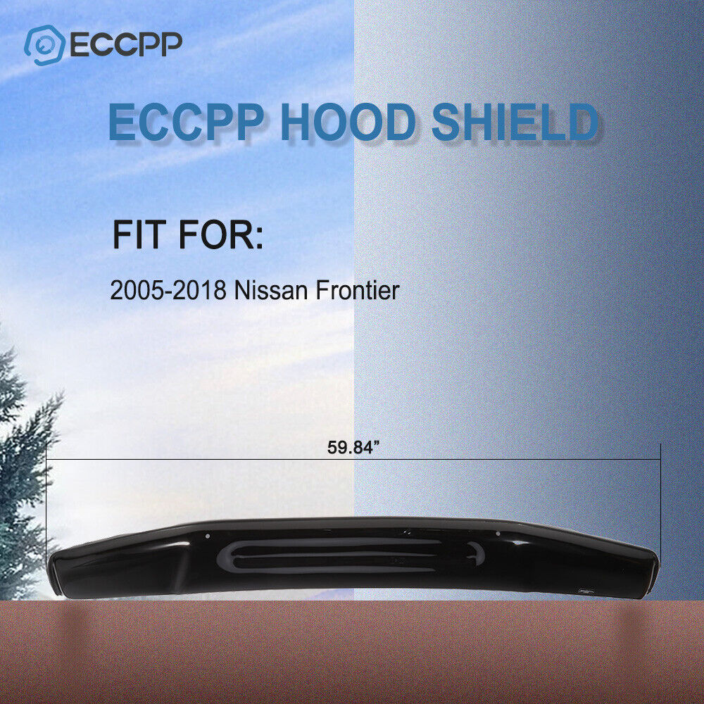 1PCS Fits 2005-2018 Nissan Frontier Front Bug Shield Hood Deflector Stone Guard