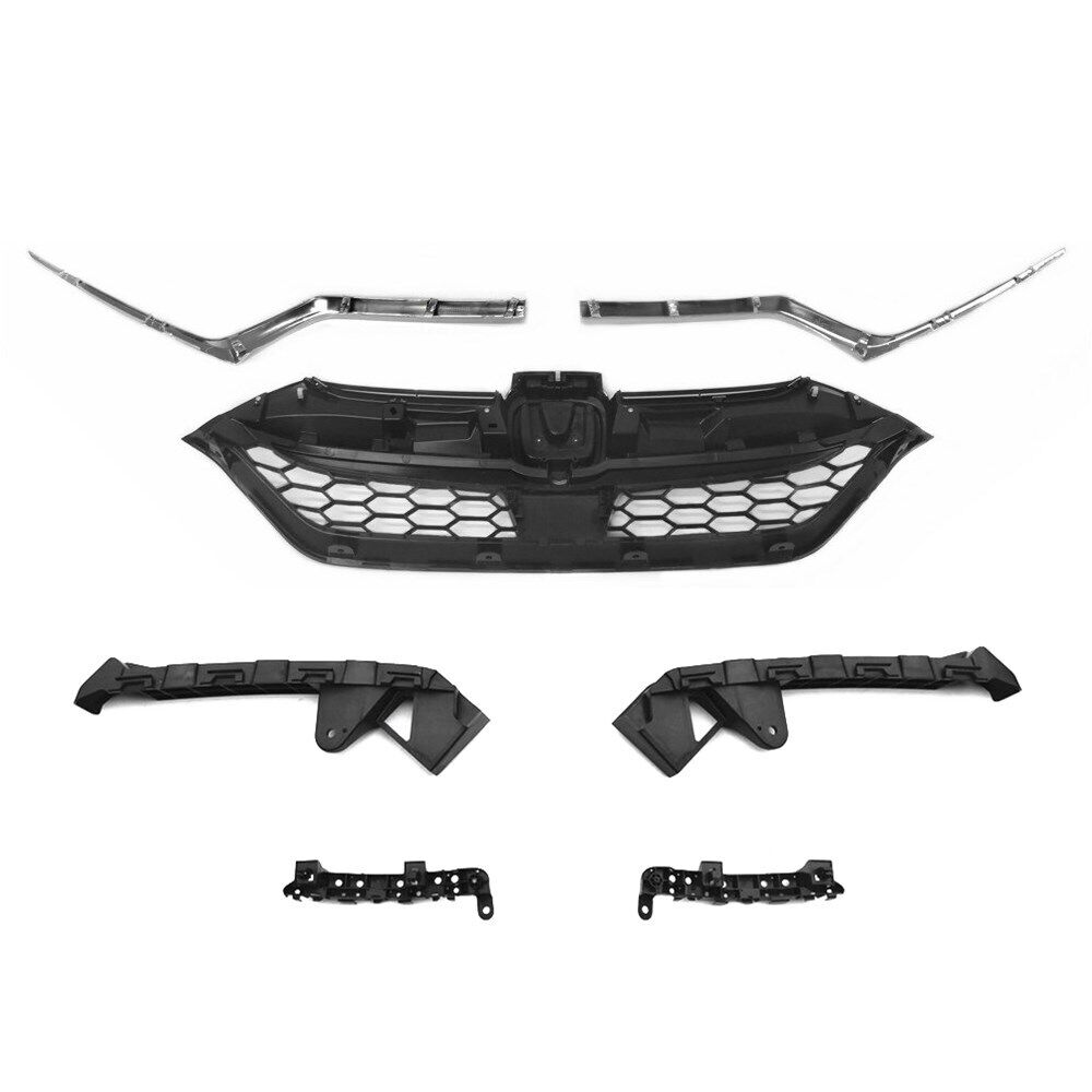 7PC For Honda CR-V 2017-2019 Chrome Grille & Molding Headlight Brackets Bumper