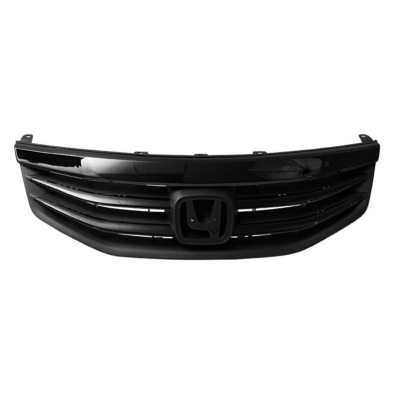 For 2011 2012 Honda Accord Front Bumper Upper Gloss Black Mesh Grill Grille