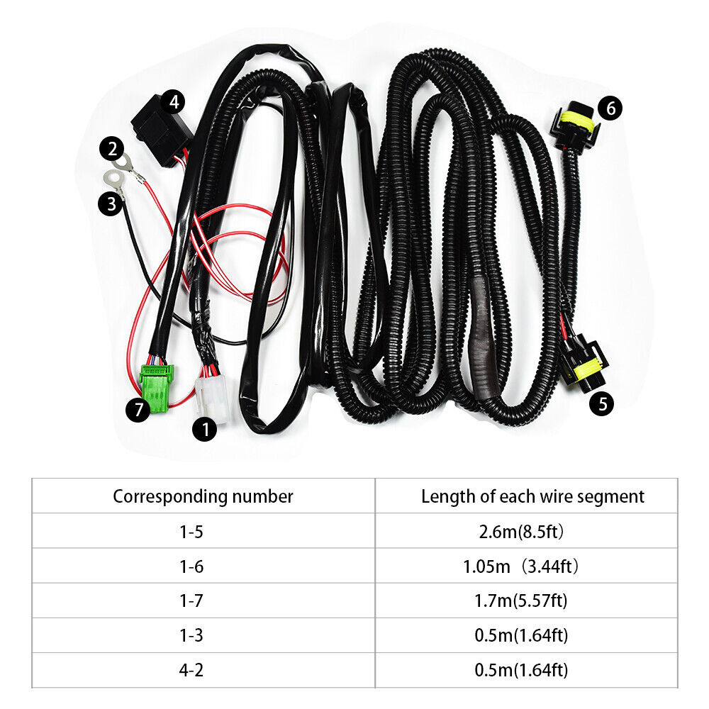 US Location Fog Light Wiring Harness Switch Kit 12V Fit Toyota Peugeot