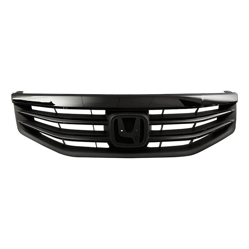 For 2011 2012 Honda Accord Front Bumper Upper Gloss Black Mesh Grill Grille
