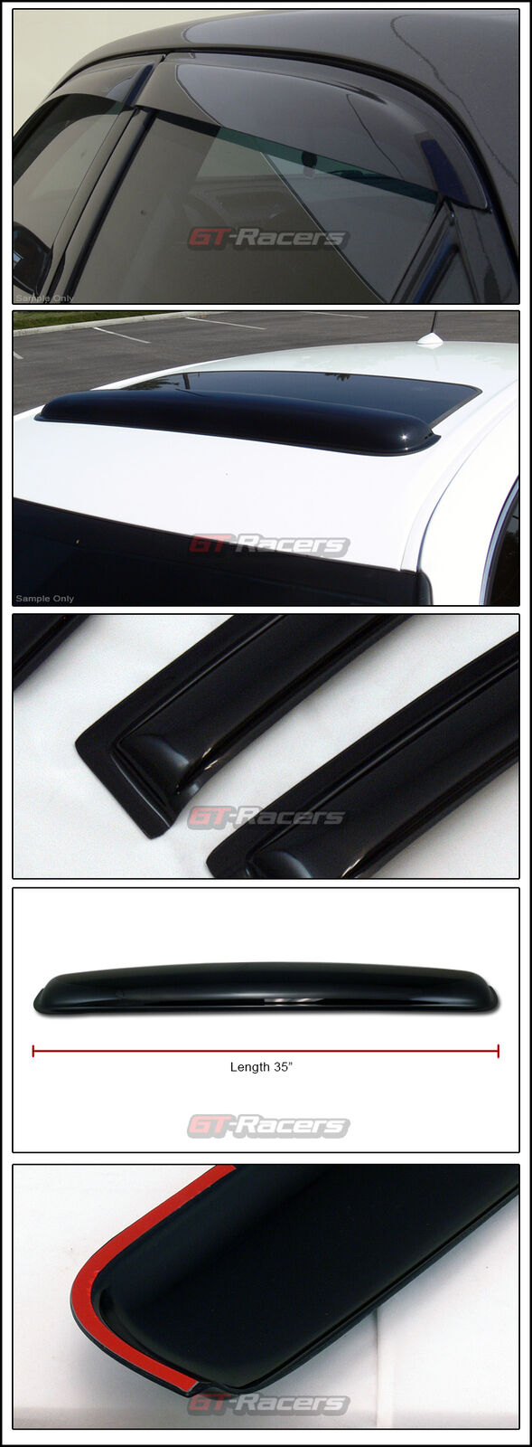 Smoke Shade Vent Window Visor+Sunroof Moon Roof Guard For 04-09 Mazda 3 4D/Sedan