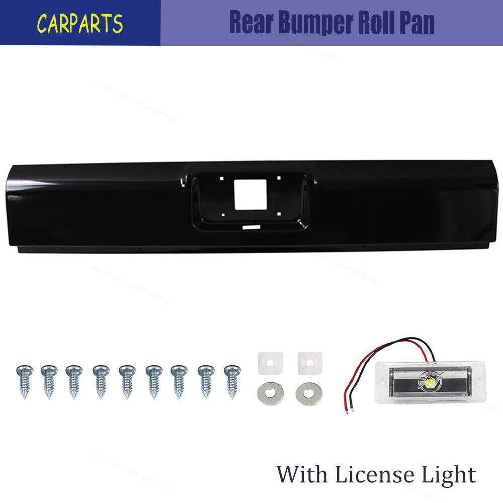 Rear Bumper Roll Pan W/ License Lamp For 99-07 Silverado Sierra Fleetside Pickup