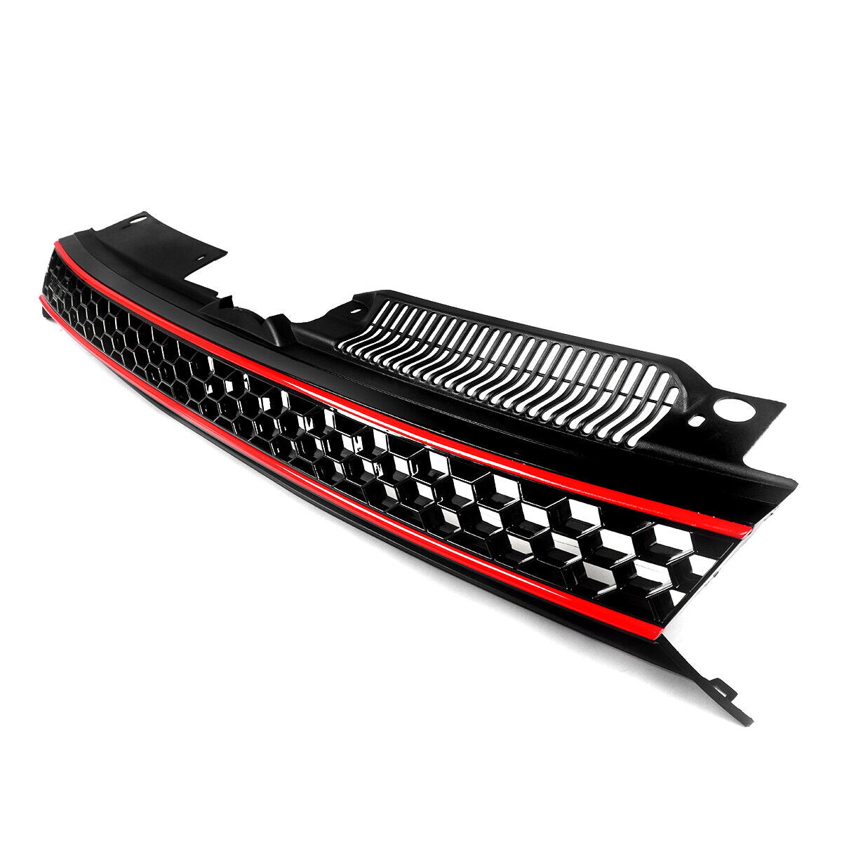 For VW MK6 Golf GTI 2010-2014 Badgeless Honeycomb Mesh Grille Replace Black+Red