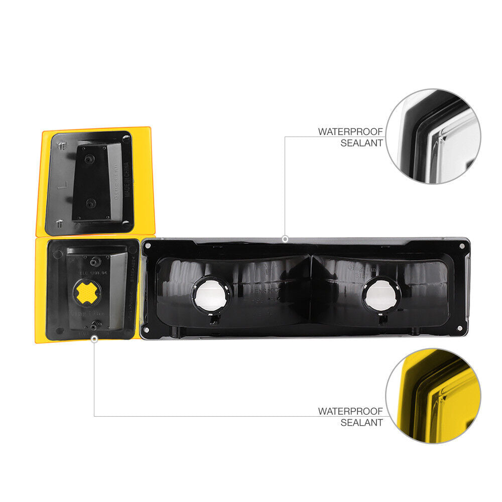 for 1994-1998 Chevy C10 C/K Suburban Tahoe Bumper Headlight Corner Signal Lamp