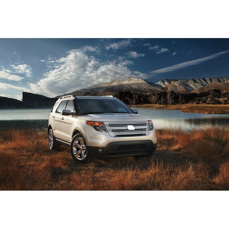 Front Grill Covers Fit For 2011-2015 Ford Explorer CHROME Grille Overlay Trims