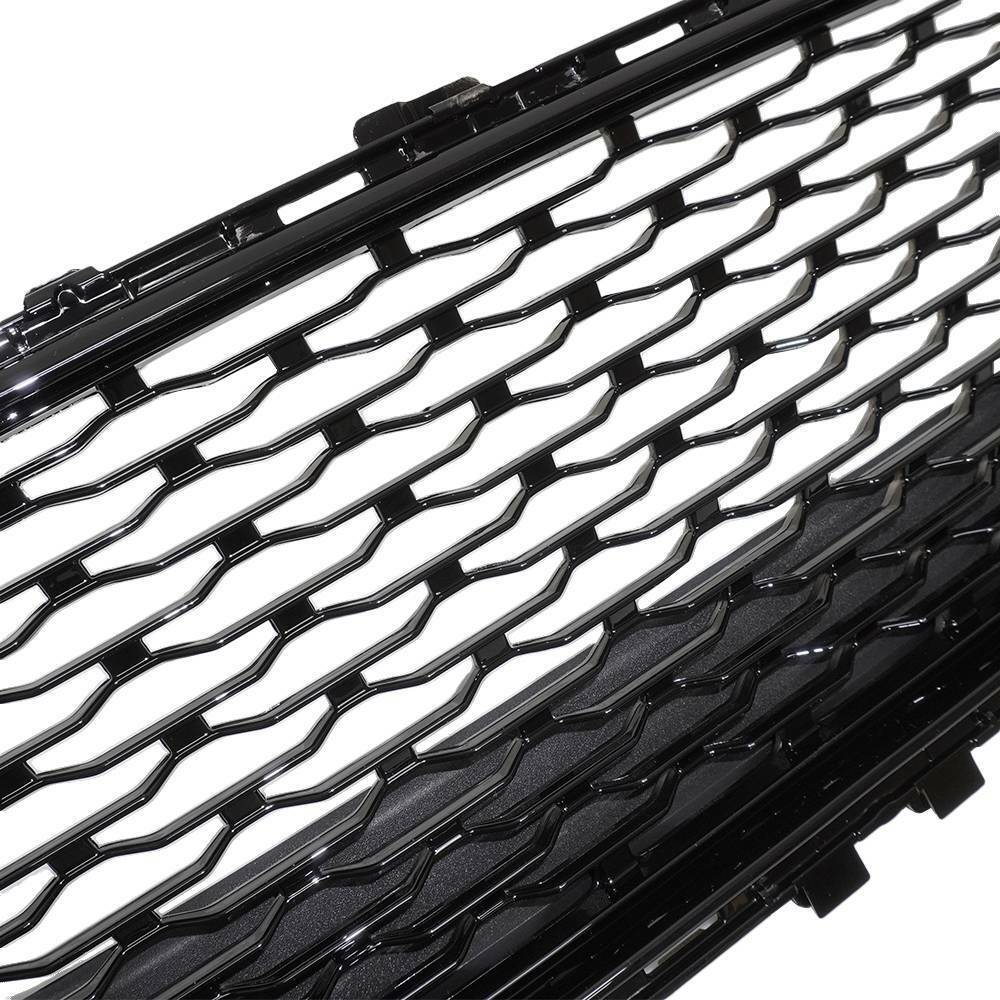 For 2019 2020 Ford Fusion ABS Front Bumper Grille Replacement Glossy Black Mesh