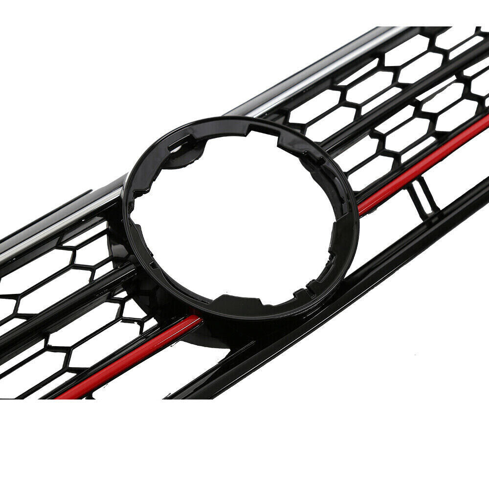 Fits 2015-2017 Volkswagen Jetta Front Upper Grille Red Trim Honeycomb Grill