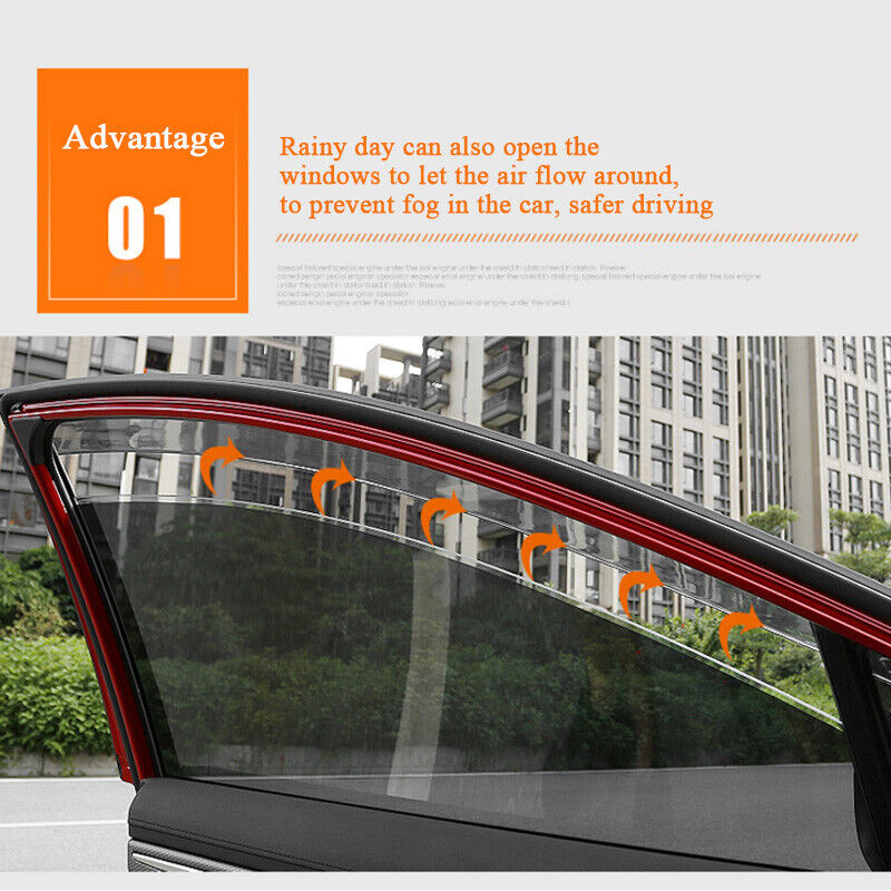 For 2014-2019 Toyota Highlander Window Visor Rain Guard Wind Deflectors Chrome