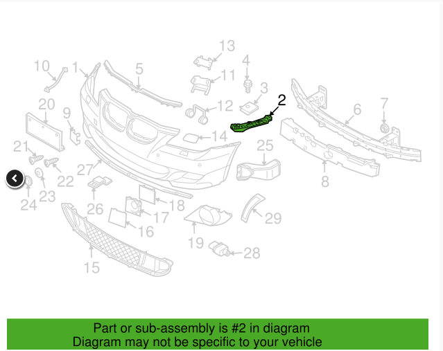 For BMW 5 Series E60 Front Bumper Support Retainer Bracket Guide 1 Pair w/6 Clip
