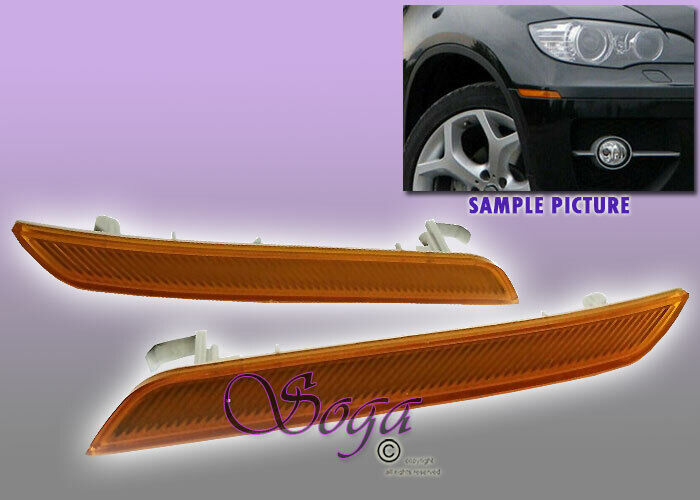FOR 2008-2014 BMW E71 X6 2010-2013 X5M AMBER SIDE MARKER LAMPS BUMPER REFLECTOR
