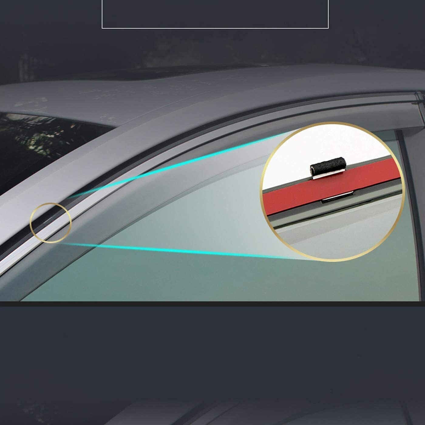 For 2014-2019 Toyota Highlander Window Visor Rain Guard Wind Deflectors Chrome