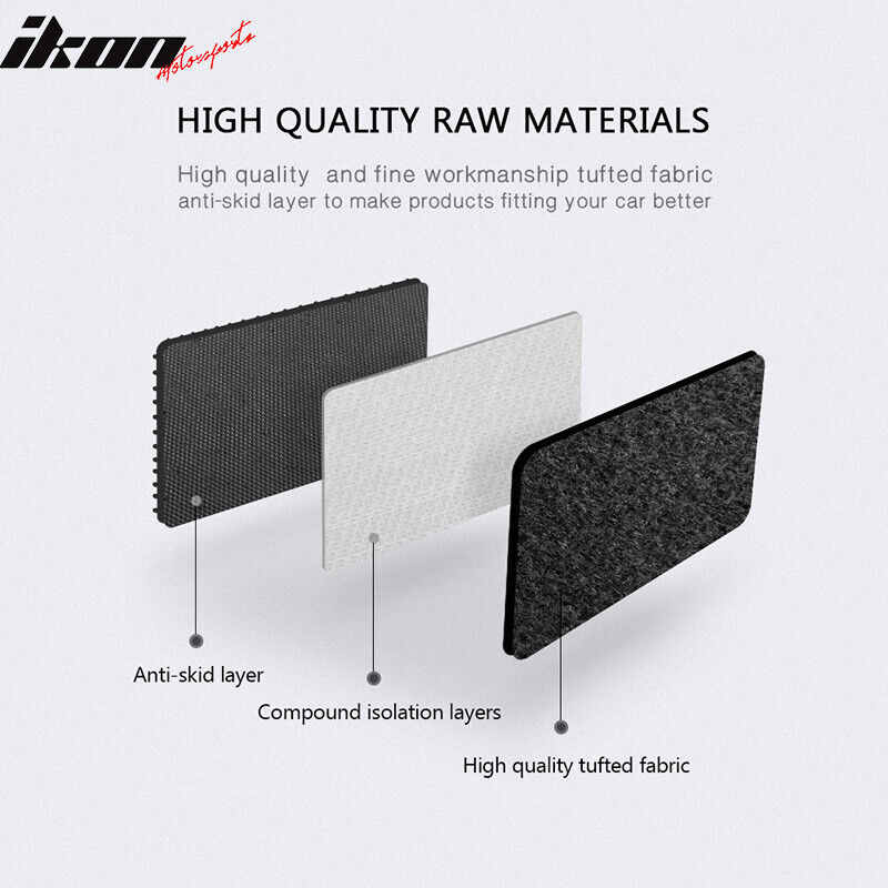 Fits 06-11 Honda Civic Coupe Sedan Nylon Floor Mats Front & Rear Black 3PC