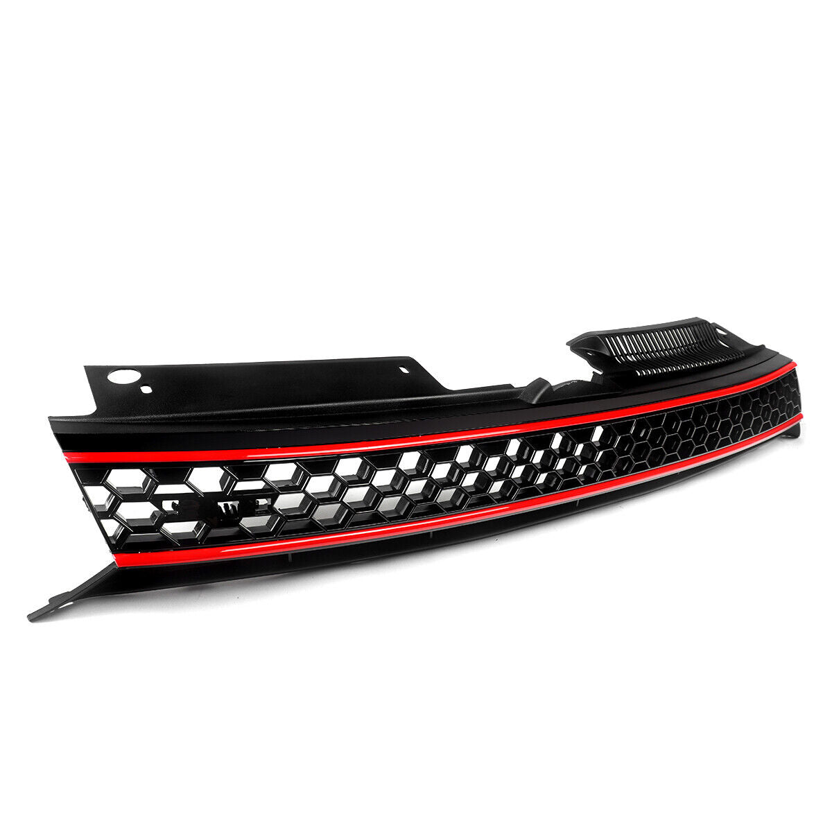 For VW MK6 Golf GTI 2010-2014 Badgeless Honeycomb Mesh Grille Replace Black+Red