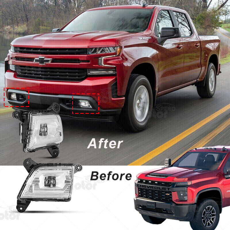 For 2019 2020 2021 2022 Chevy Silverado 1500 2500 LED Fog Lights Lamps Pair