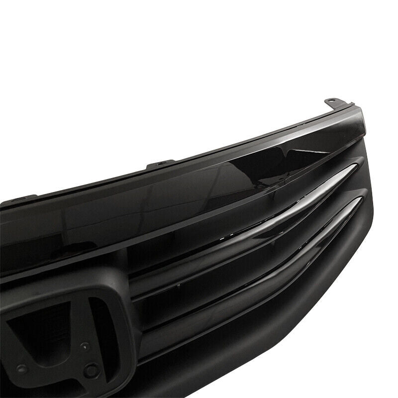 For 2011 2012 Honda Accord Front Bumper Upper Gloss Black Mesh Grill Grille