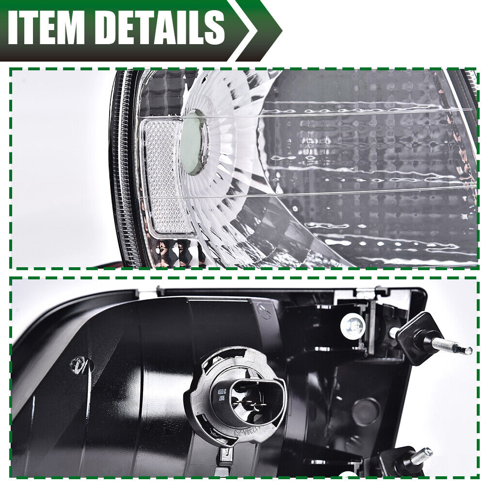 Clear Chrome Headlights & Corner Lights Fit For 1997-2003 Ford F150 Expedition
