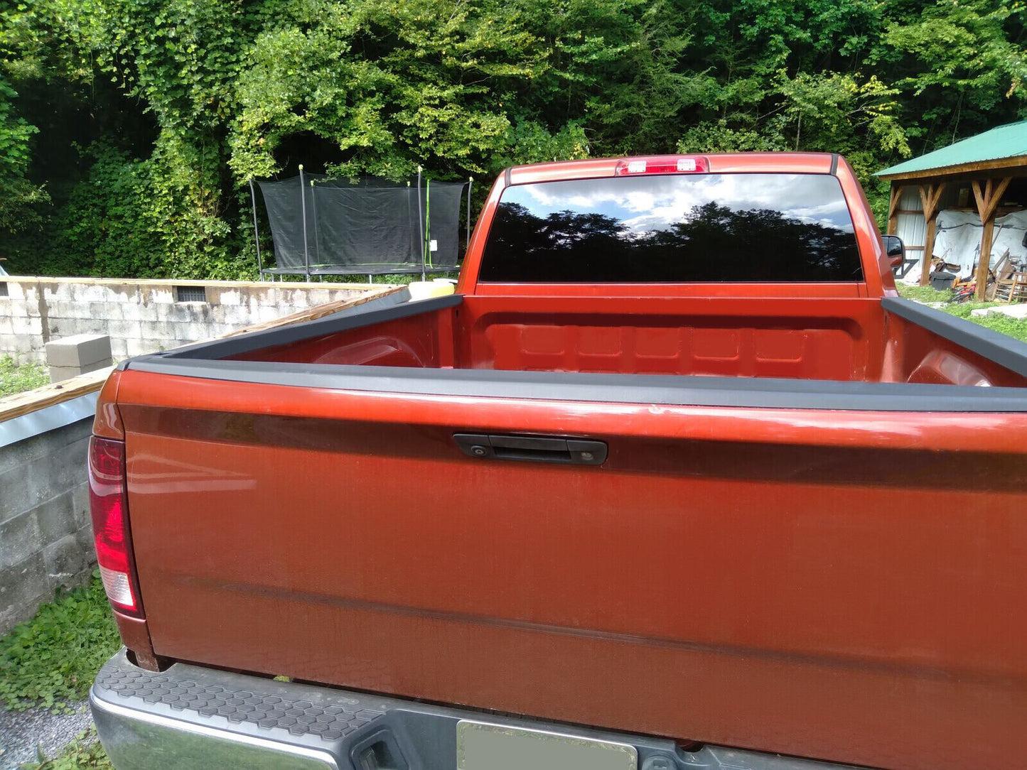 Black Top Protector Cover Molding ABS For 2009-2018 Dodge Ram Tailgate Spoiler