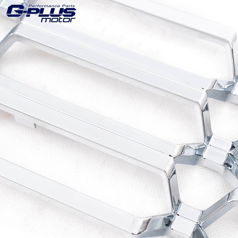 Front Lower Mesh Grille Overlay Insert Chrome Fit For 16-18 Chevy Silverado 1500